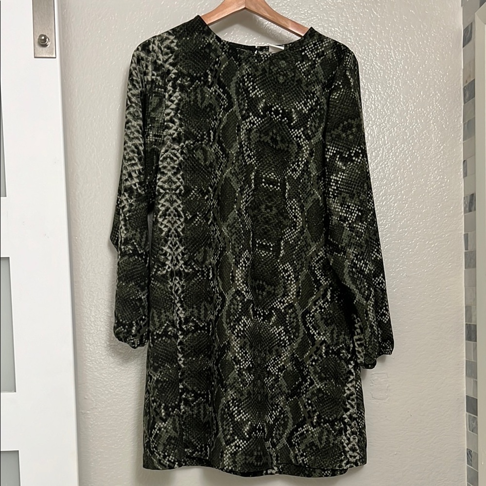Green Snake Print Dress
